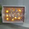 Bandeja de Madeira Esculpida Oca com Luz LED Decoração de Casa Presente Função Diária Artesanato