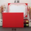 Pasta Grande Vermelha A3A4, Superfície de Couro Veludo Vermelho, Pasta de Documentos em Couro Sintético, Pasta em Branco para Assinatura, Caderno de Assinaturas