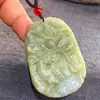 Colgante de Jade Natural de Birmania Grado A de la Paz con Encanto de Dragón con Motivos Paisajísticos y Florales, Artículos de Jade Asequibles de Promociones en Transmisión en Vivo