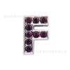 Letras de diamante de 8 mm, aleación de zinc alfanumérica, para manualidades, estilo inglés, con letras de diamante púrpura, accesorios de joyería