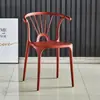 Silla de comedor nórdica sencilla de plástico, respaldo para el hogar, alquiler de sillas de plástico, silla de comedor Taishi para exteriores.