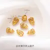 Accesorios de cobre chapados en oro de 24 quilates, exquisitos accesorios huecos calados, componentes de joyería hechos a mano para DIY, pulsera collar de calabaza