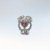 Nuevo Anillo de Corazón con Diamante Rosa Personalizado Estilo Coreano para Mujer, Moda Retro Hip-Hop Personalidad Borla Anillo Abierto para Dedo Índice Tendencia