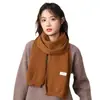 Bufanda con esquema de colores estilo Melard, Bufanda de lana de color liso para estudiantes, Estilo nuevo para niñas, Cálida y engrosada con etiquetas