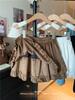 Saia Bolo Renda Retro Francesa Tamanho Grande mm Feminina Outono e Inverno Nova Pequena Antiexposição Linha A