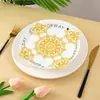 Pañuelos de Papel Impresos Transfronterizos Patrón Damasco Europeo Cuadrado Servilleta Papel Decorativo para Fiesta Restaurante Venta al por Mayor