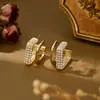 Pendientes de Plata de Ley S925 con Aguja de Plata, Rectangulares con Circonita, para Mujer, Modernos, Sencillos, de Botón, Elegantes, Estilo Lujo Ligero, Pendientes Elegantes