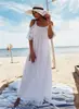 Camisa de Renda Bordada em Viscose Europeia e Americana, Venda Quente Transfronteiriça, Proteção Solar para Praia, Vestido Sexy de Alça, Saída de Praia para Bikini