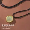 Colgante Zakiram de Jade Hetiano Natural Retro Nicho Plata S925 Colgante de Jade Tallado por Ambos Lados para Hombres y Mujeres Venta al por Mayor