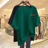 Camiseta de Manga Corta Estilo Nuevo 2026 para Mujer, Top de Longitud Media, Ropa Holgada Talla Grande para Mujer, Top de Verano para Mamá de Mediana Edad que Cubre el Vientre