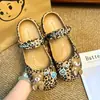 Accesorios de lazo de perlas de moda para zapatos de ballet con estampado de leopardo DIY, dijes para zapatos modernos y versátiles, hebillas decorativas para zuecos