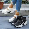 Sandalias deportivas de plataforma con velcro de suela gruesa para mujer de talla grande transfronterizas, estilo europeo y americano, huecas, transpirables, venta al por mayor
