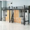Litera estudiantil con escritorio, cama moderna para dormitorio, cama de estructura de hierro para personal, cama para dormitorio de estudiante universitario, cama para apartamento de dormitorio
