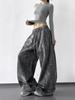 Calça Larga Tie-Dye Americana para Mulheres 2025 Super Popular Outono Novo Cintura Alta Casual Esportiva para Pessoas Altas