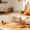 Copo de Água Chibi Maruko-chan Copo Medidor Personalizado Fofo Ins Copo de Leite Grande Capacidade Copo de Vidro para Casa Copo de Café da Manhã