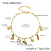 Elementos de Frutas Dulces y Jugosas Misteriosas Pulsera de Múltiples Colgantes DIY Collar Tobillera Chapado en Oro de 18 Quilates Joyería Elegante Versátil