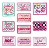 Em Estoque 20 Transfronteiriços Rosa Letra Inglesa Couro Dourado Xadrez Tendência Bordados DIY Patches Termocolantes Estilos