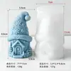 Molde para Vela Aromática de Casa con Gorro de Lana Navideño, Molde para Adorno de Casa de Nieve Navideña de Resina/Yeso para DIY