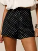 Bestseller transfronteiriço europeu e americano: Shorts de bolinhas de cintura alta para mulheres, estilo vintage, emagrecedor, versátil, hot pants casual para usar ao ar livre