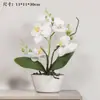 Ornamento Nuevo Estilo Chino de Planta Verde Simple en Maceta de Flor Artificial Phalaenopsis para el Hogar