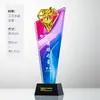 Competição de dança figura dourada pequena infantil troféu de metal com cristal feito sob medida competição de balé prêmios criativos