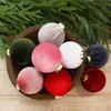 Adornos de bola de Navidad envueltos en terciopelo multicolor 6/8CM Decoración navideña bolas de Navidad de plástico decoraciones para árbol de Navidad