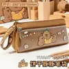 Estuche triangular portátil de dibujos animados de Kuromi, alto atractivo estético, lindo, bolsa de lona de gran capacidad, estuche para almacenamiento de papelería para estudiantes