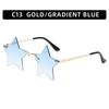 Moda transfronteriza gafas de sol sin montura de estrella de cinco puntas AliExpress gafas de sol navideñas modernas y divertidas gafas punk personalizadas