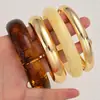 Pulsera de Borde Ancho con Superficie de Espejo de Venta Caliente Transfronteriza Europea y Americana, Pulsera Brillante Exagerada Personalizada, Pulsera de Resina Acrílica