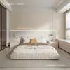 Mesita de noche multifuncional estilo crema pequeña de madera maciza para dormitorio, simple, moderna, creativa, minimalista, lujo ligero avanzado, almacenamiento