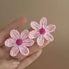 Brincos Pendentes Redondos de Rattan com Contas de Resina Agulha de Prata Brincos de Estilo Boêmio para Férias Brincos de Design de Nicho