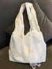 Bolsa de Lona Floral de Encaje Fresco Estilo Coreano para Mujer 2026 Nuevo Bolso Tote Bordado de Gran Capacidad para Hombro o Axila