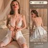 Lencería divertida, pijama sexy de encaje con tirantes, conjunto de uniforme sexy con abertura, pasión, tentación, 6577