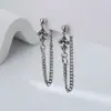 Pendientes Largos de Cadena Cruzada de Iris Vintage Desgastados, Estilo Único Colgante Atrás, Nueva Tendencia 2026 Pendientes de Borla