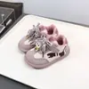 Sapatos de Algodão Estilo Coreano para Menino Inverno 2025 Algodão Duplo Tênis Infantil Sapatos de Bebê Femininos Sapatos de Bebê Quentes com Forro de Lã 3894