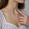 Collar Beiana Fashion Diseño Calado Trébol de Cuatro Hojas para Mujer Plata de Ley S925 de Alto Nivel Micro Engastado con Diamantes Flash Cadena Clavicular