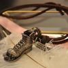 Moda europea y americana cadena larga para suéter zapatos retro cadena de suéter de cuero Hecho a mano longitud ajustable