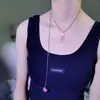 Collar Colgante de Medusa Rosa Gelatinosa Flotante Europeo y Americano, Diseño de Nicho de Lujo Ligero, Cadena para Clavícula Ajustable Libremente