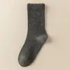 Calcetines de Lana para Mujer, Nuevas Llegadas de Otoño e Invierno, Sencillos y Versátiles, Borde Fruncido, Calcetines Largos de Algodón hasta la Pantorrilla Estilo Ins