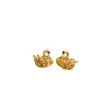 Pendientes de Cisne con Aguja de Plata Electrochapada en Oro Real, Exquisitos y Elegantes, Pendientes Versátiles para el Día a Día, Pendientes de Lujo Ligero de Gama Alta para Mujer