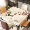 Nuevo Mantel Cuadrado Estilo Chino, Impermeable y a Prueba de Aceite, Mantel Protector de Escritorio de los Ocho Inmortales, Estilo Nacional, Lujo Ligero, Sensación de Alta Gama, Mantel Cuadrado