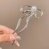 Horquilla China en Forma de U Súper de Hada, Nueva Horquilla Doble de Perlas en Forma de U Estilo Chino, Accesorio para el Cabello Hanfu Estilo Antiguo, Horquilla Simple y de Alta Gama para Mujeres