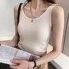 Camisola Pequeña de Punto de Seda de Hielo para Mujer Verano para Exterior Traje Parte Superior Interior con Diseño Sensual Estilo Francés Chica Picante Base