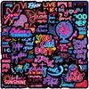 50 Adesivos de Letras Inspiracionais Neon para Geladeira, Capacete, Skate, Computador, Copo de Água, Decoração Personalizada à Prova d'Água Adesivos Transfronteiriços