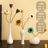Jarrón de cerámica blanca pura Jingdezhen, florero pequeño y sencillo chino, adorno moderno para arreglos florales, decoración de escritorio para el hogar, joyería para salón de té.
