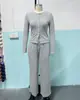 2026 Nuevo Estilo Aliexpress Amazon Suministro Transfronterizo Europeo y Americano Traje de Pantalón Casual de Corte Ajustado con Botones y Manga Larga de Pierna Ancha