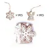 Suministros para Decoración Navideña Colgantes Navideños de Madera Corte Láser Colgantes Blancos de Doble Capa Colgantes de Copo de Nieve para Árbol de Navidad
