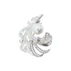 Broche Exquisito Estilo Francês Pena Zircônia Laço Pérola, Acessório de Alfinete de Luxo de Alta Qualidade, Acessório de Roupa da Moda