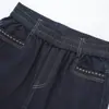 Jeans feminino azul escuro reto de perna larga, moderno e simples, novo estilo outono 2026, emagrecimento e elegante, calça casual cropped