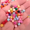 Pulsera de Cuentas Popcandy Cuentas Acrílicas Pequeñas de Colores Cuentas Pulidas Material Hecho a Mano para DIY Producción Empaque Pequeño